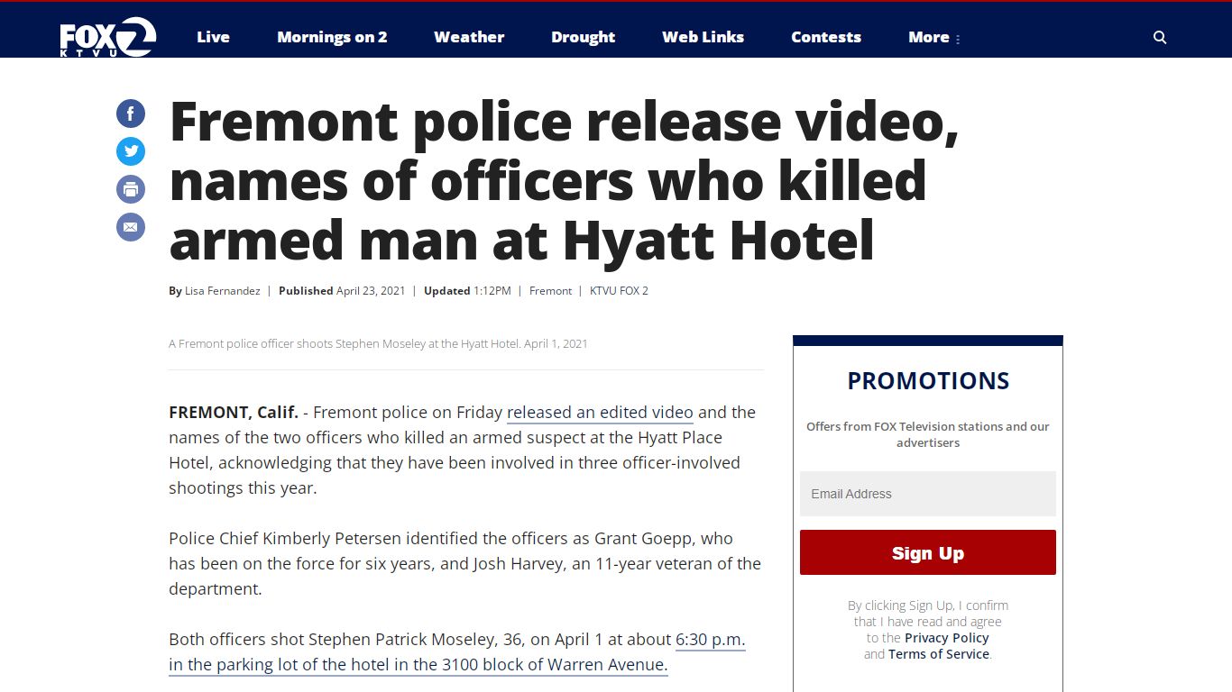Fremont police release video, names of officers who killed armed ... - KTVU