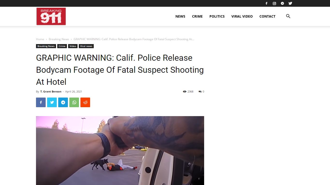 GRAPHIC WARNING: Calif. Police Release Bodycam Footage Of Fatal Suspect ...
